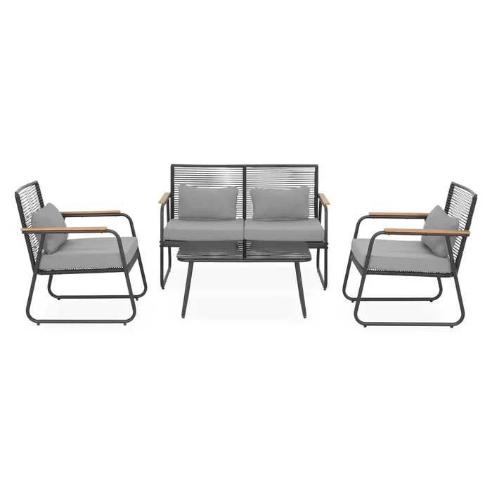 Set mobilier gradina/terasa/balcon 2 fotolii + canapea și masa TIVOLI