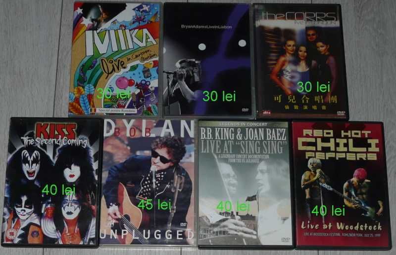 DVD muzica:Bruce Springsteen,U2,Michael Jackson,Bob Dylan,Bon Jovi