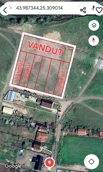 Teren intravilan 700mp - Strada Baloseni