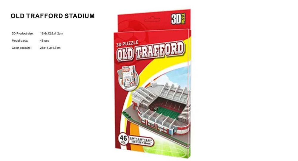Puzzle 3D Stadion Fotbal Manchester United-Old Trafford,46 Piese