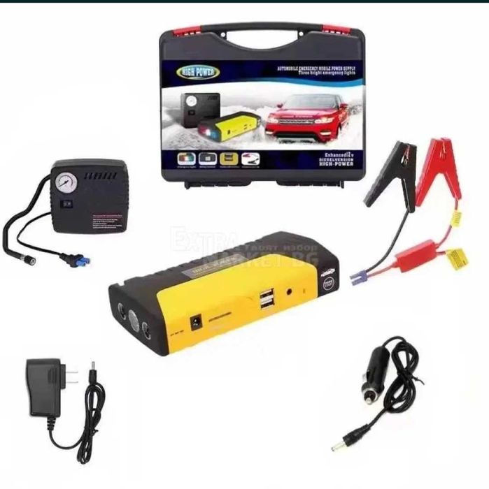 Стартерно устройство за коли Jump starter 1800mAh 2000A + компресор