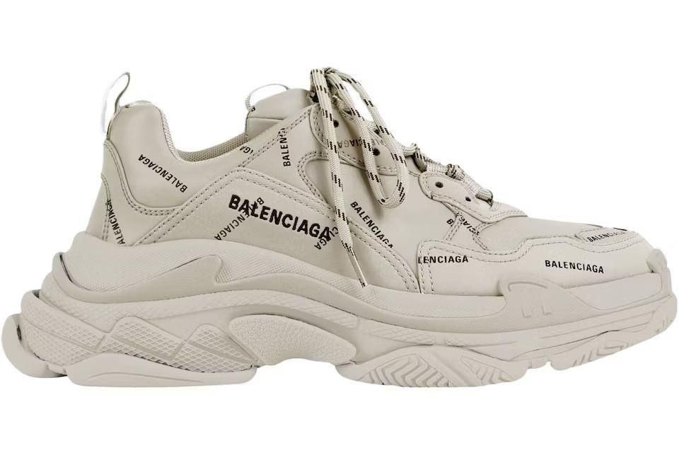 Adidasi Balenciaga Triple S bej All over logo 36, 38-40