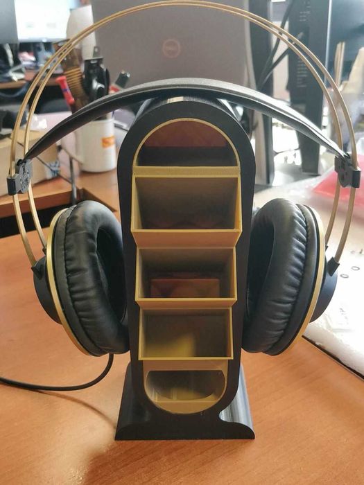 Stand căști cu sertare de depozitare – Print 3D practic și modern
