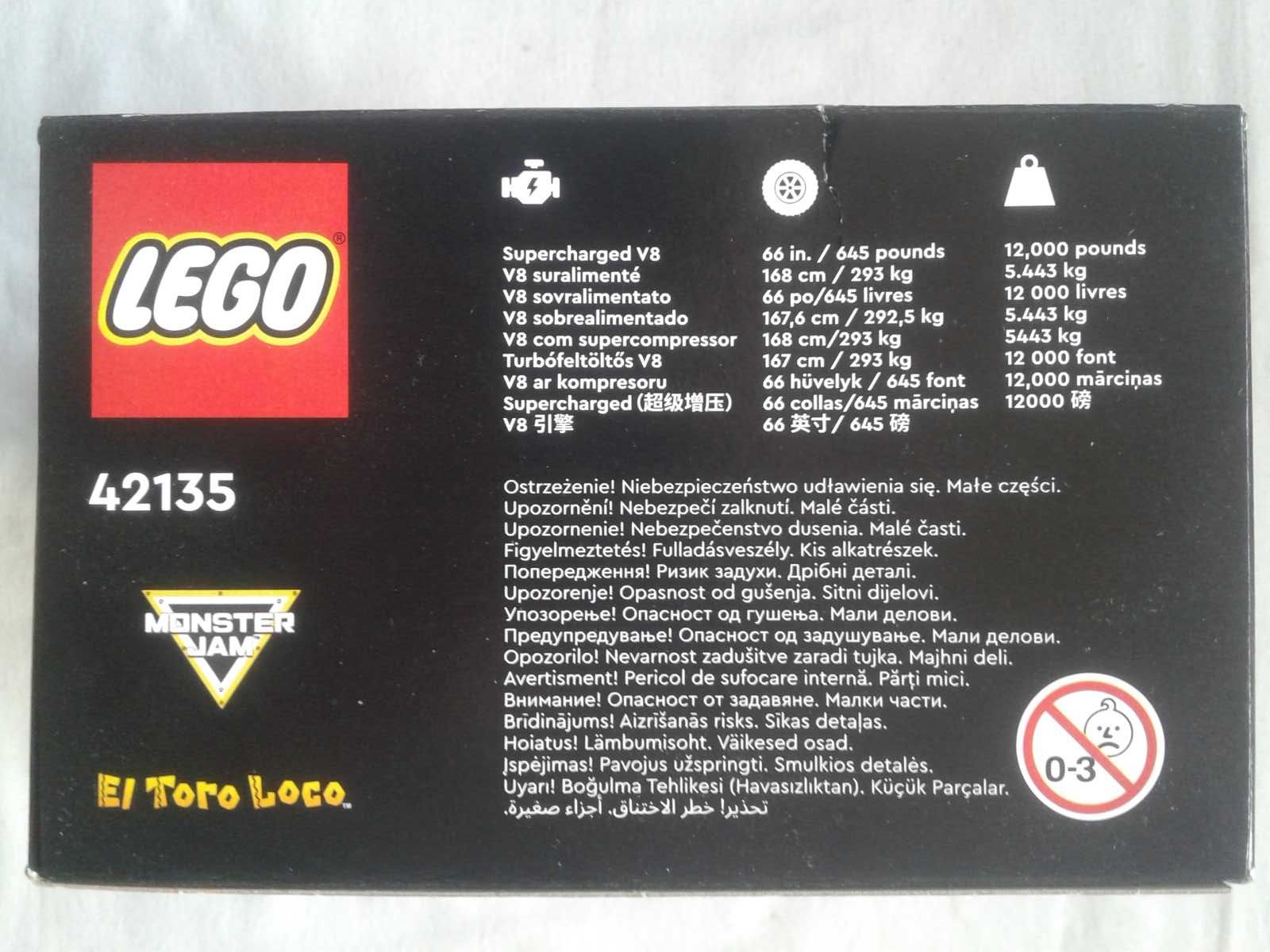 Lego Technic 2in1 Monster Jam El Toro Loco & masina de curse nou 42135