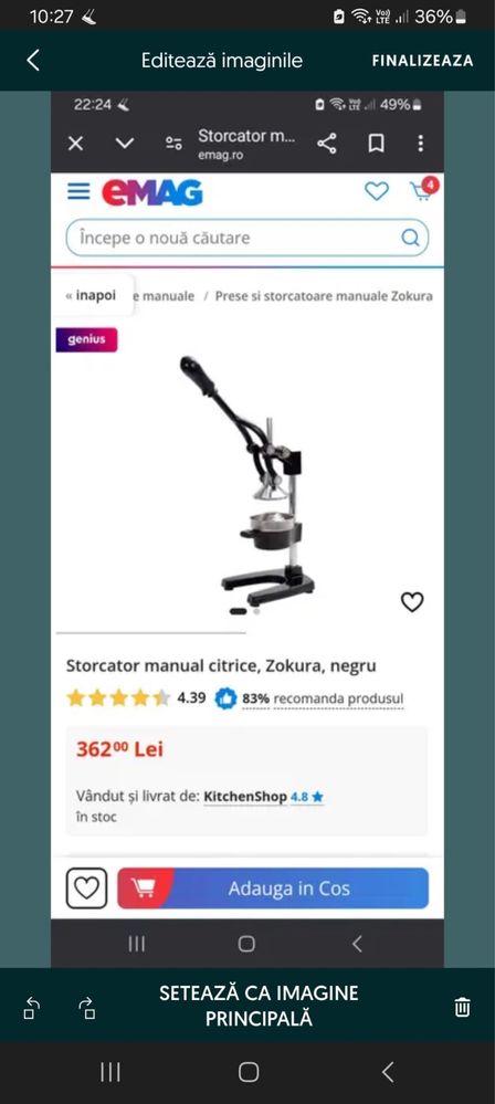Presa Storcator manual profesional citrice