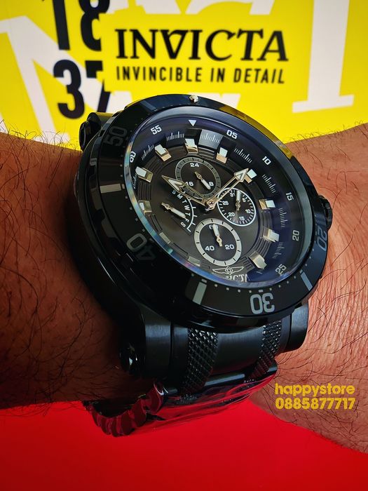 INVICTA Full Metal black Light 52 mm, Инвикта нов ръчен часовник