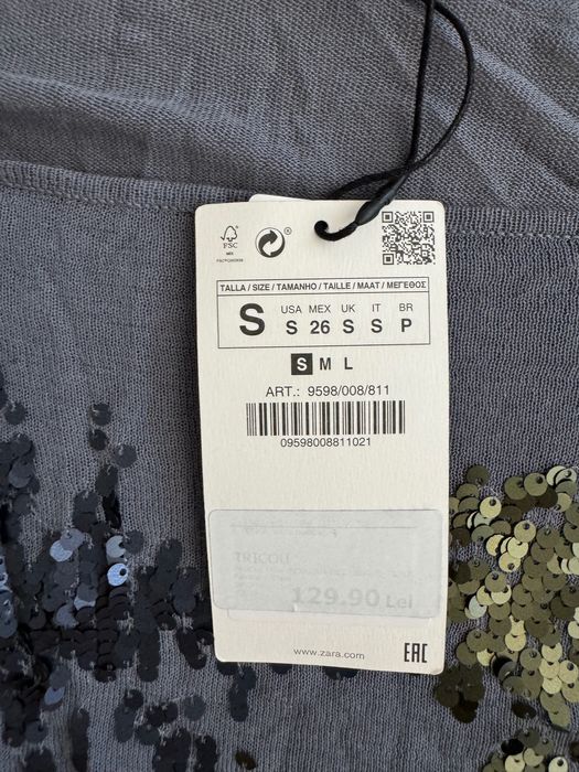 Bluza nouă Zara S oversized