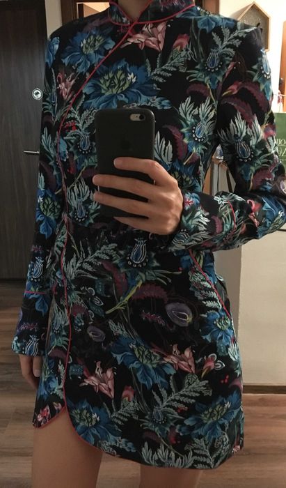 Rochie cu maneca lunga in stil chinezesc H&M 32 34