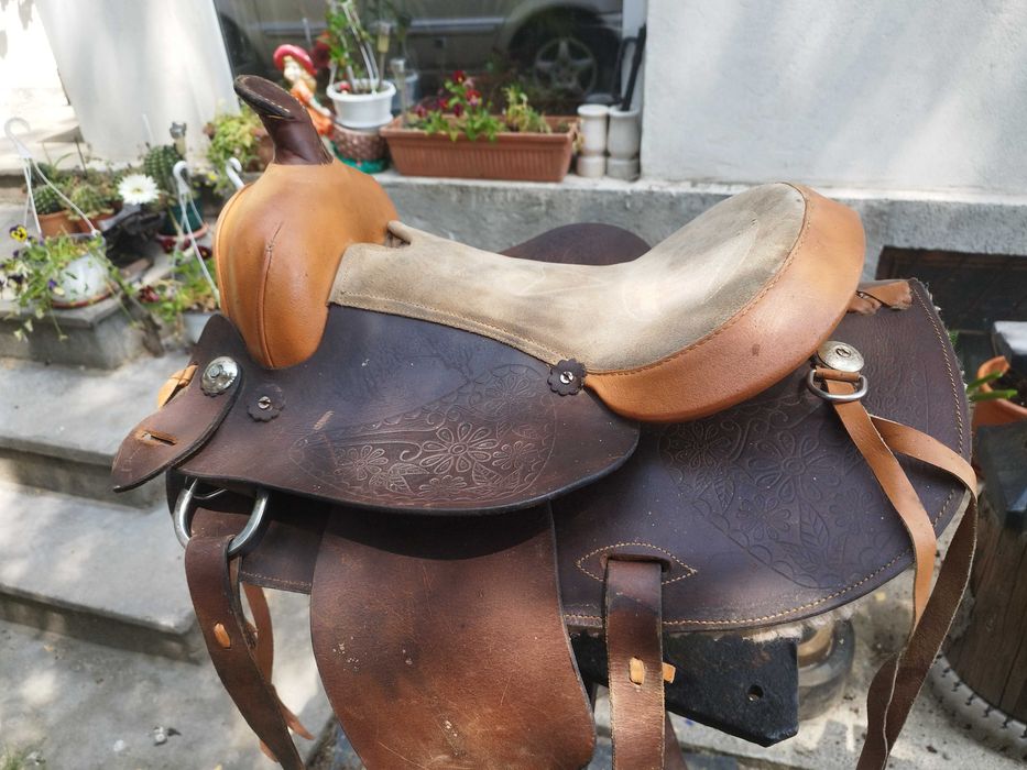 Șa piele americană cowboy