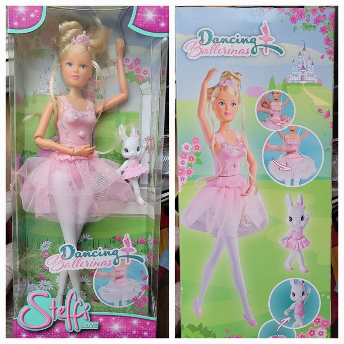Set Păpușă Barbie Balerina Dansatoare și Iepuraș.  3+