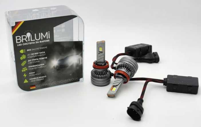 LED крушки за фарове H8/H9/H11 - BRILUMI ZENITH - 200W - CANBUS 6000K
