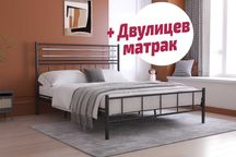 Ново! Метално легло Фано OSLO + матрак