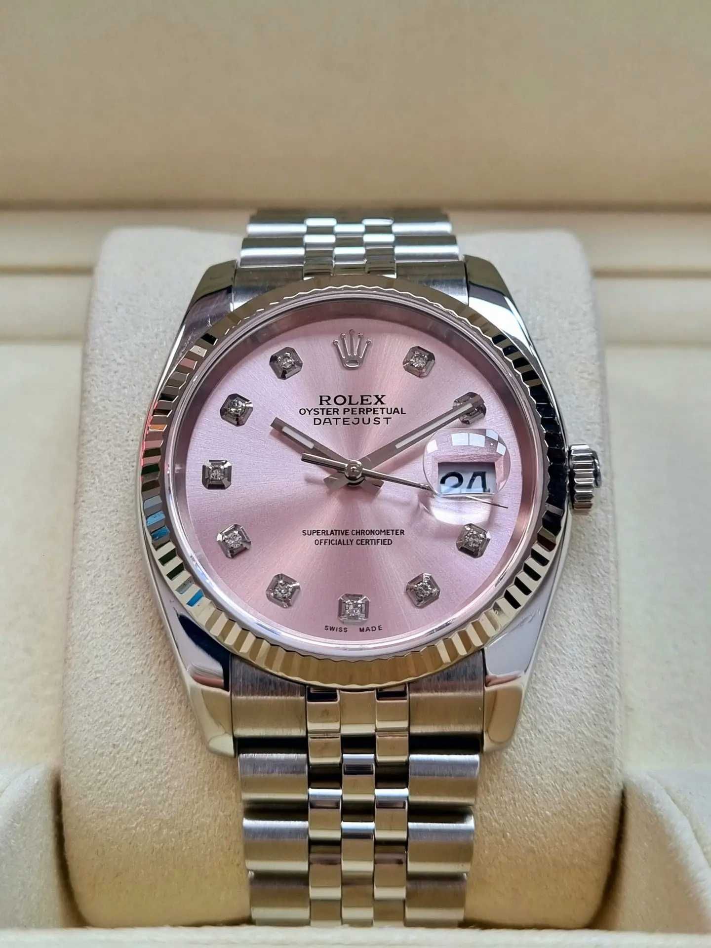 Дамски Часовници 36mm сребристо розово