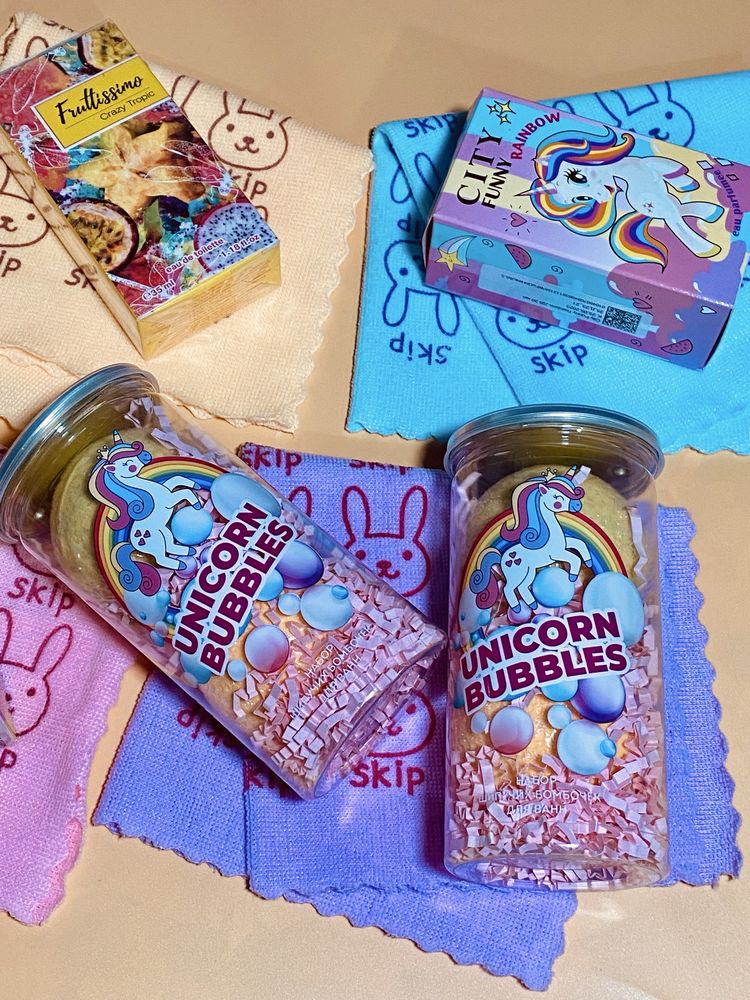 Бомбочки для ванны из Москвы. Unicorn bubbles. Большие. 2 шт. в наборе