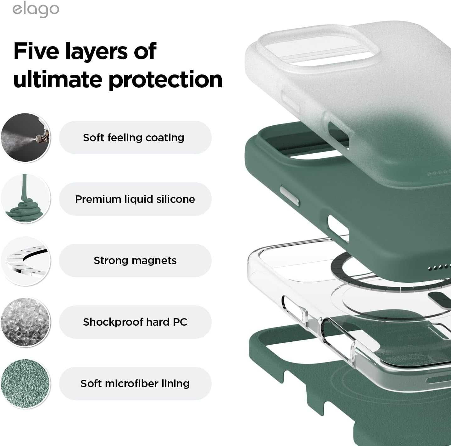 elago Magnetic Silicone Case iPhone 16 Pro Max / Силиконов калъф