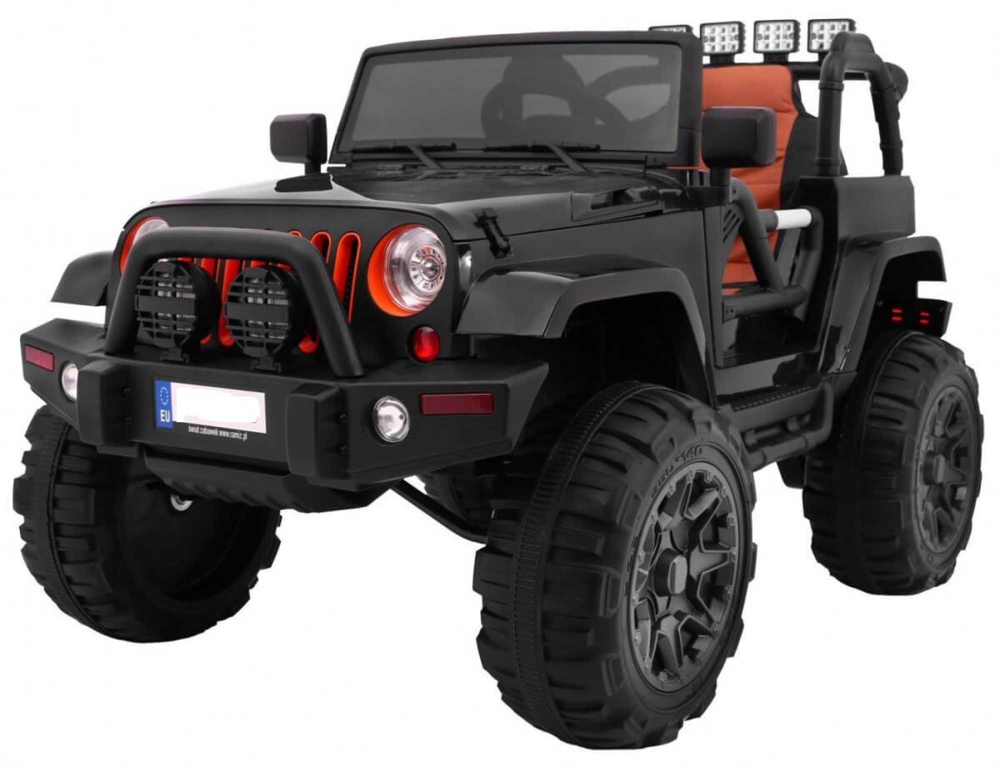 Masinuta electrica copii 1-6 ani All Terrain,Roti Moi,Scaun Piele Blk