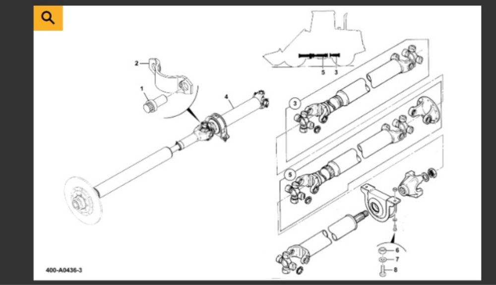 Cardan Vola / Incarcator frontal JCB 400/D9028