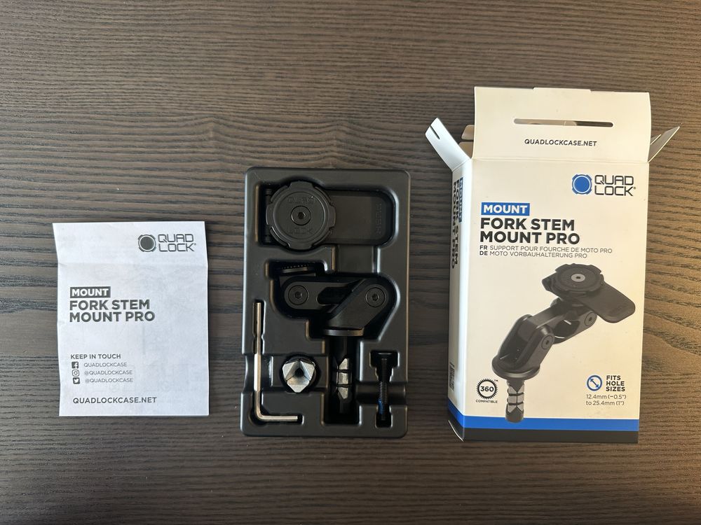Quad Lock Fork Stem Mount Pro + Калъф за iPhone 14 Pro Max