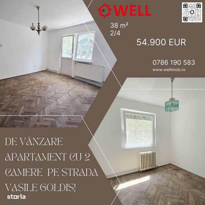 De vânzare apartament cu 2 camere în Sf Gheorghe, str Vasile Goldiș!