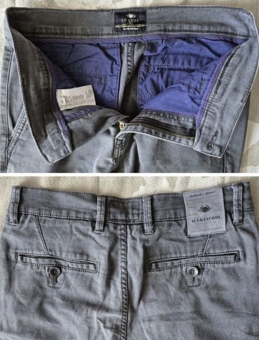 Pantaloni Bărbați Il Granchio Luxury Blu, Gri Închis, 46 IT (W30)