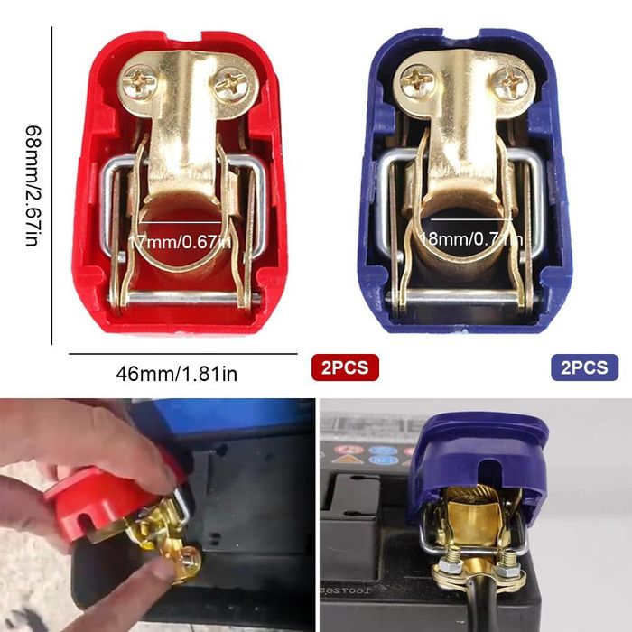 Set cleme rapide borne baterie 12V – auto, barca, rulota, ATV