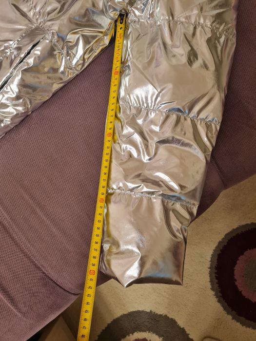 Ieftin geaca noua toamna/ iarna culoare aluminiu/ metalica