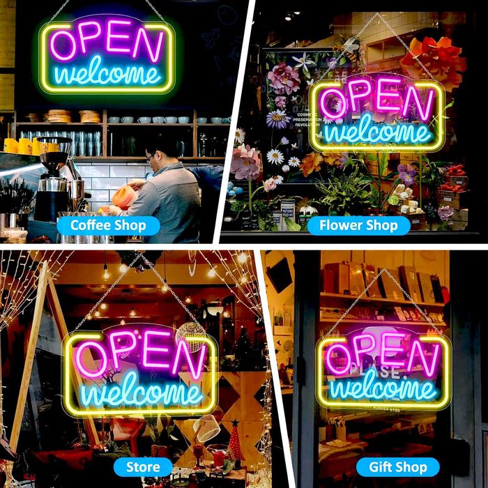Reclama luminoasa LED Neon „OPEN Welcome”