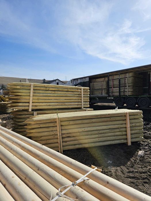 Stalp din lemn rotund ascutit diametru 8cm, L=2,0m natur sau tratat!