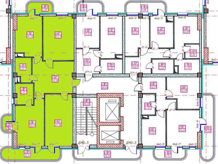 3 х комнатные 116 кв.м – 5 квартир с кадастром, ЖК PARKWOOD сквозные