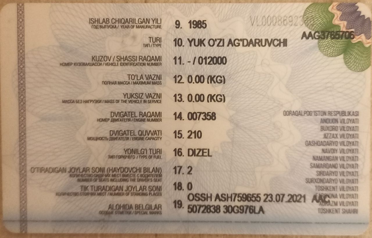 Kamaz sotiladi xolati yaxshi narxi kelishiladi