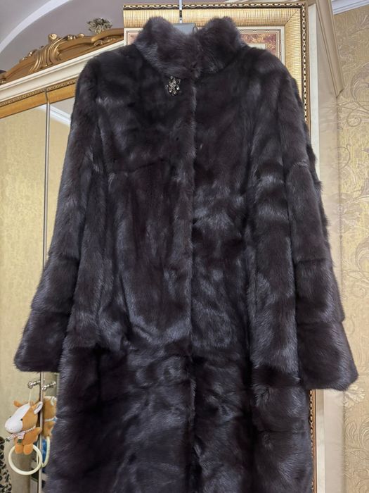 Шуба норковая| темно-коричневый