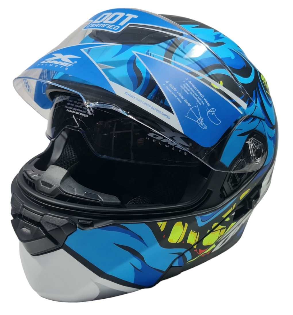 Каска Мотор синя размер М 57-58см X-ONE LVS Helmets