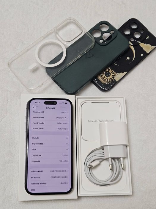 iPhone 14 PRO, 128 GB, FULL BOX, stare EXCELENTA