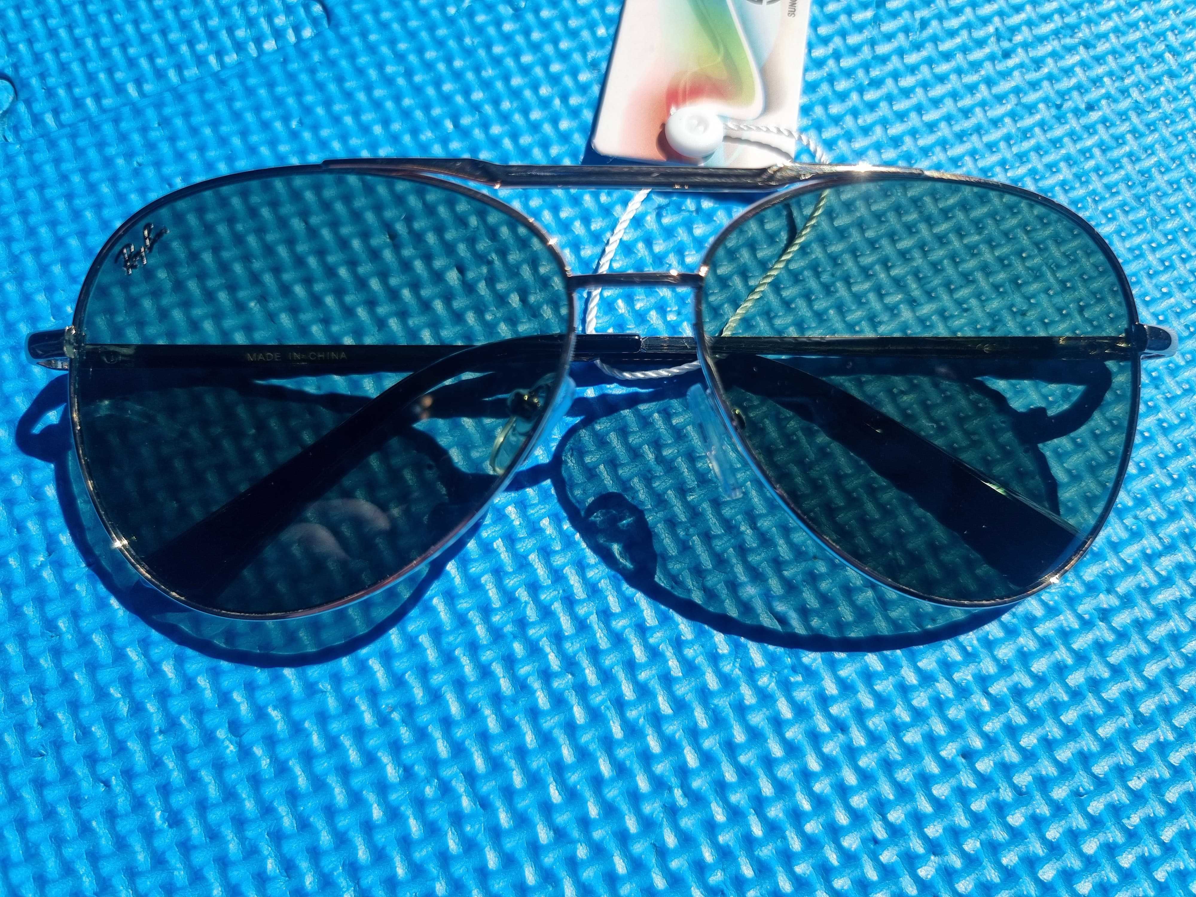 Ochelari de soare Ray-Ban Aviator, lentile sticla verde