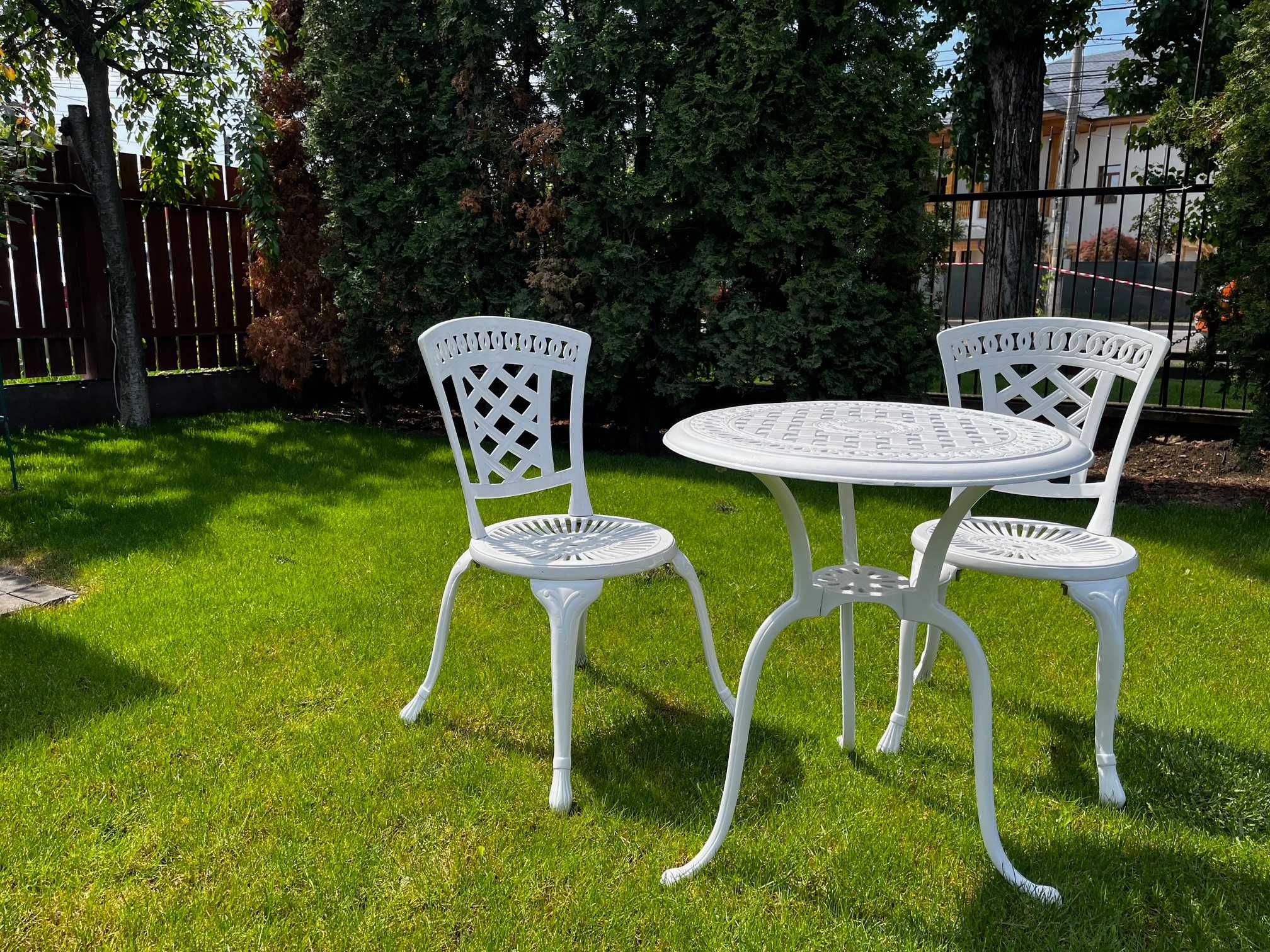 Set mobilier terasă/grădină, 2 scaune și masă