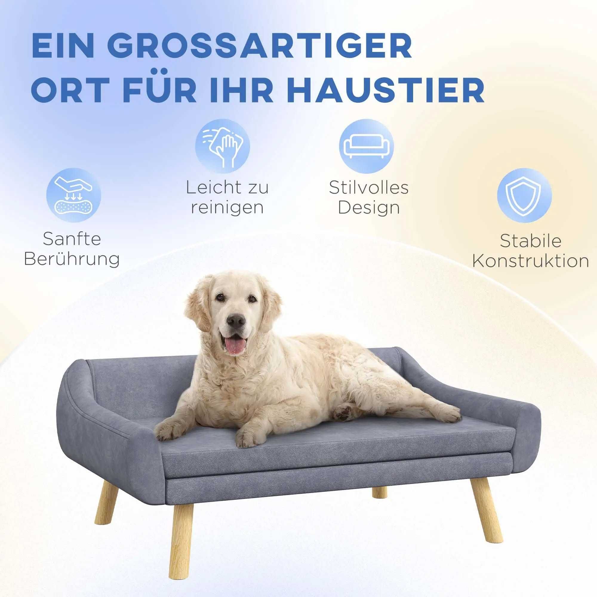 Диван за кучета PawHut Pet Sofa, скандинавски дизайн