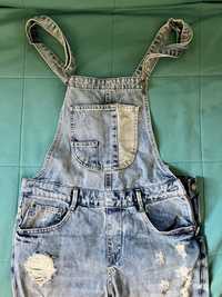 Salopeta denim albastru lunga Zara mărimea S