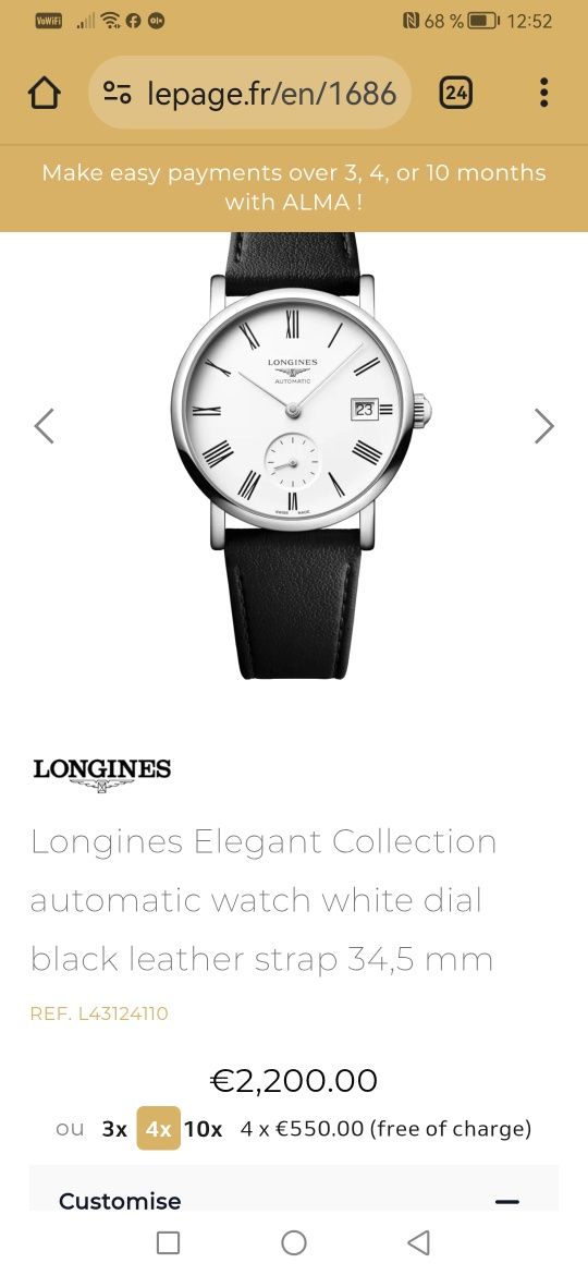 Ceas Longines Elegant Collection Automatic Acte-Cutie!