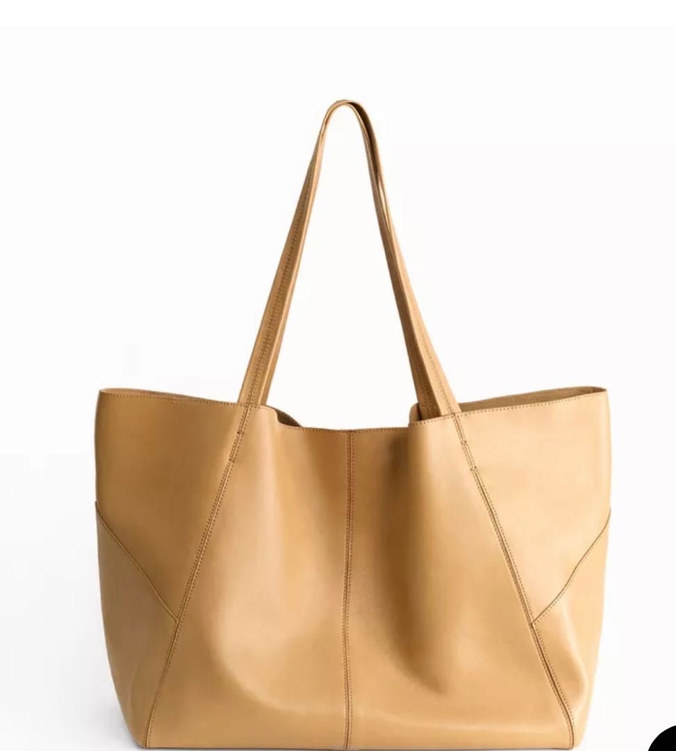 Zara leather maxi tote bag