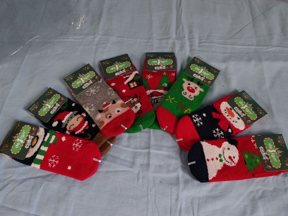 Детски коледни вълнени чорапи