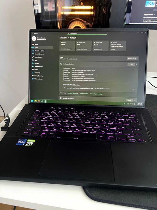 Геймърски Лаптоп i9, RTX 3060, 16GB RAM, 1TB m.2 ASUS ROG Zephyrus M16