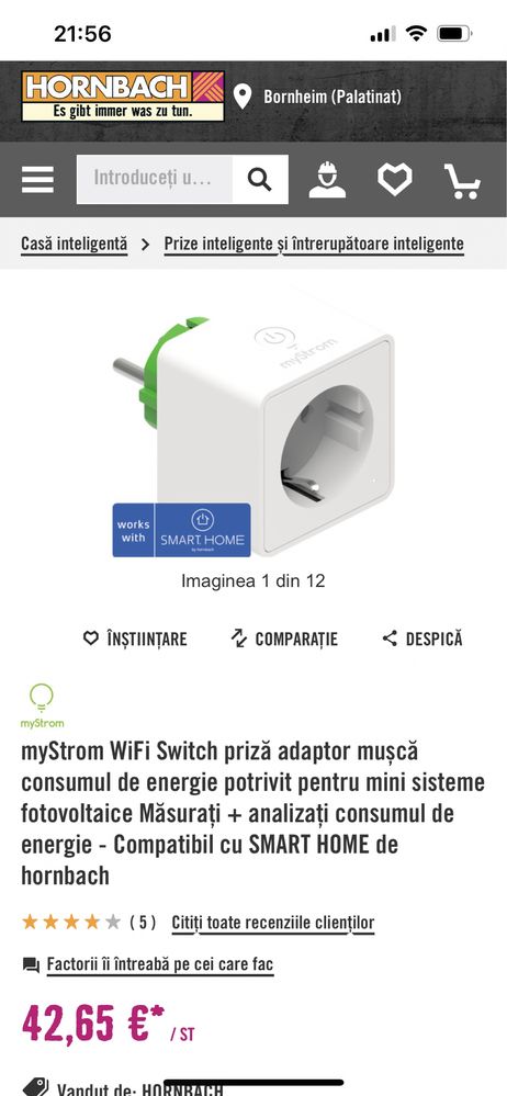 myStrom WiFi Switch priză adaptor