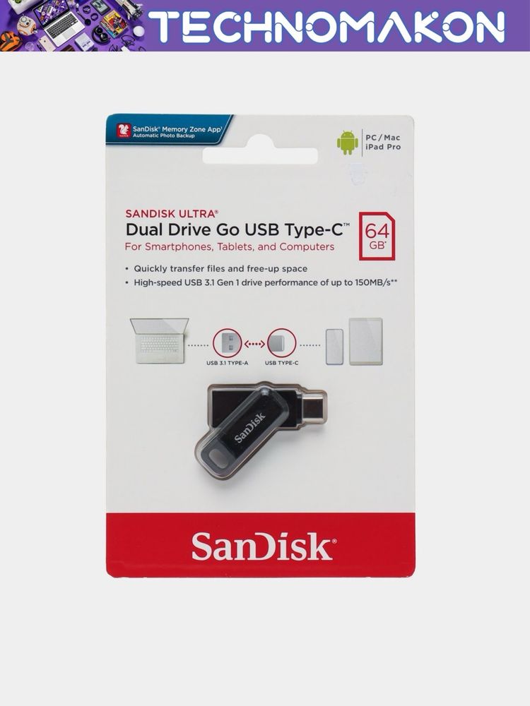 Sandisk ultra dual drive go USB  Type-C / Доставка 24/7