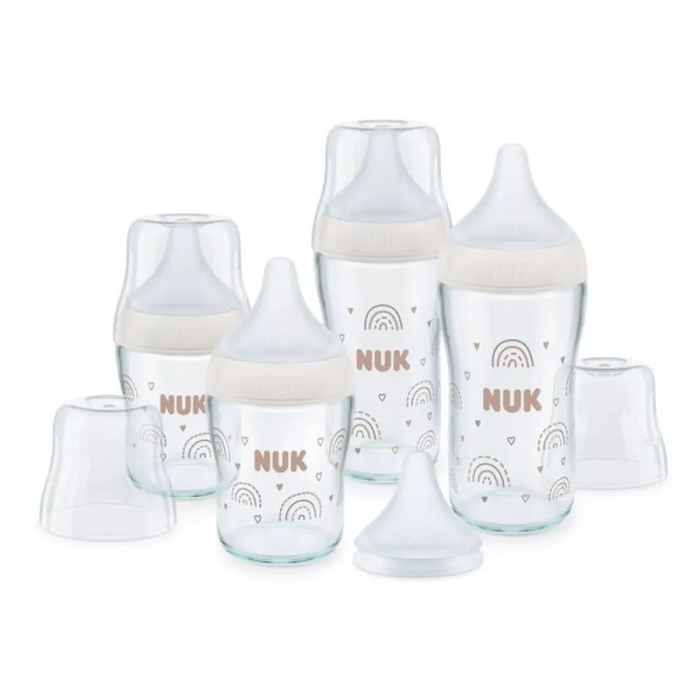 NUK Perfect Match Сет 5 стъклени шишета - 2х120мл. + 2х230мл.+ допълни