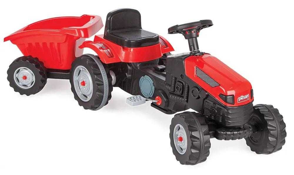 Tractoras pentru copii cu pedale Set complet tractor + remorca
