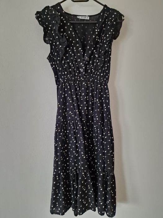 rochie neagră cu modele albe NOUĂ