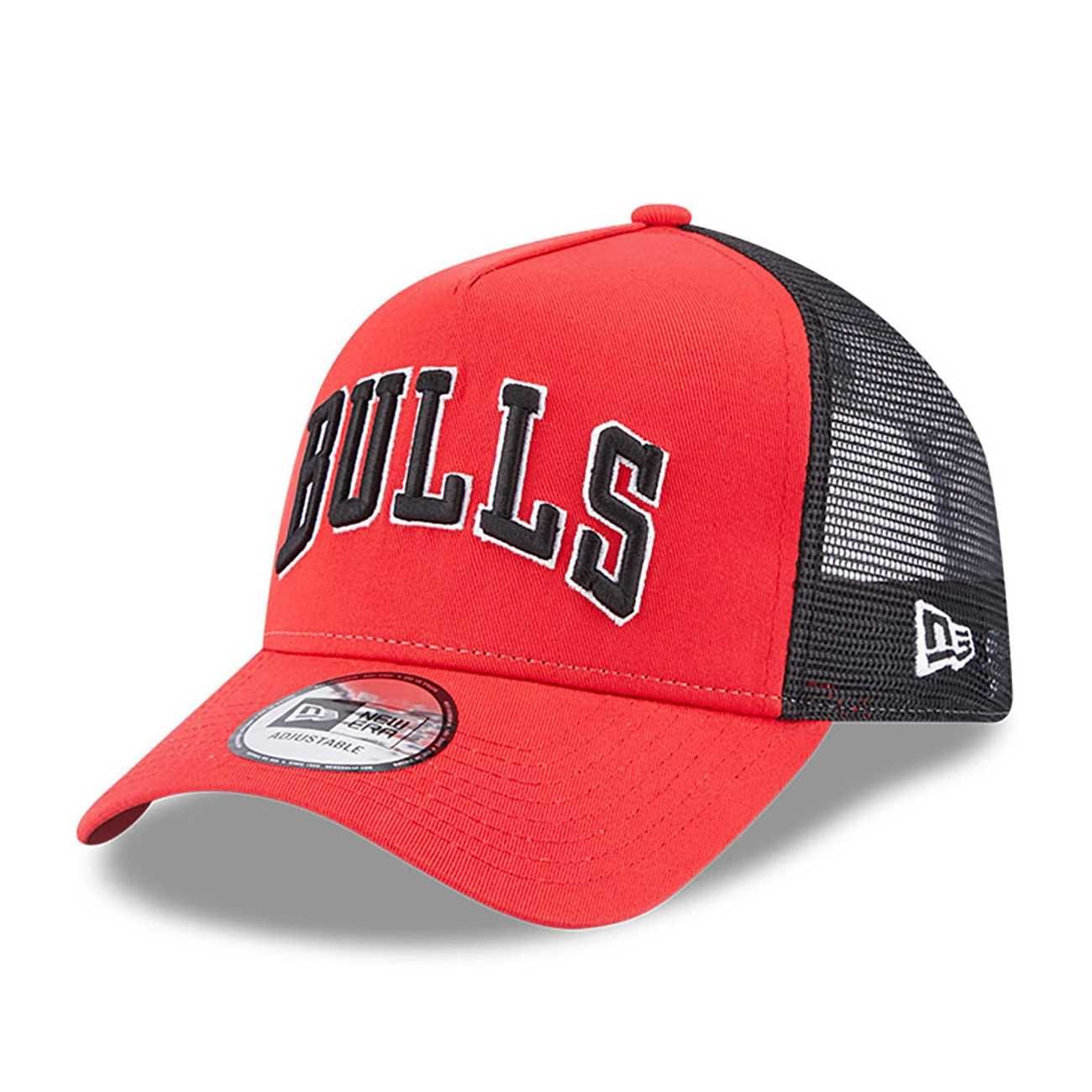 Sapca New Era trucker team script chicago bulls rosu