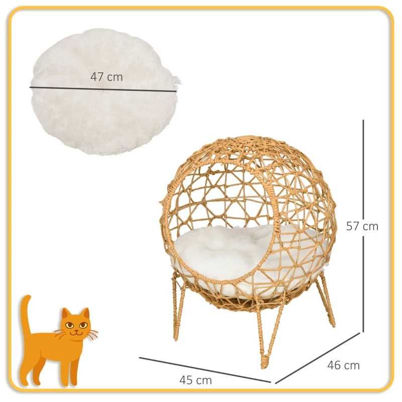 Pawhut Кошница за котки от ратан, Котешка пещера