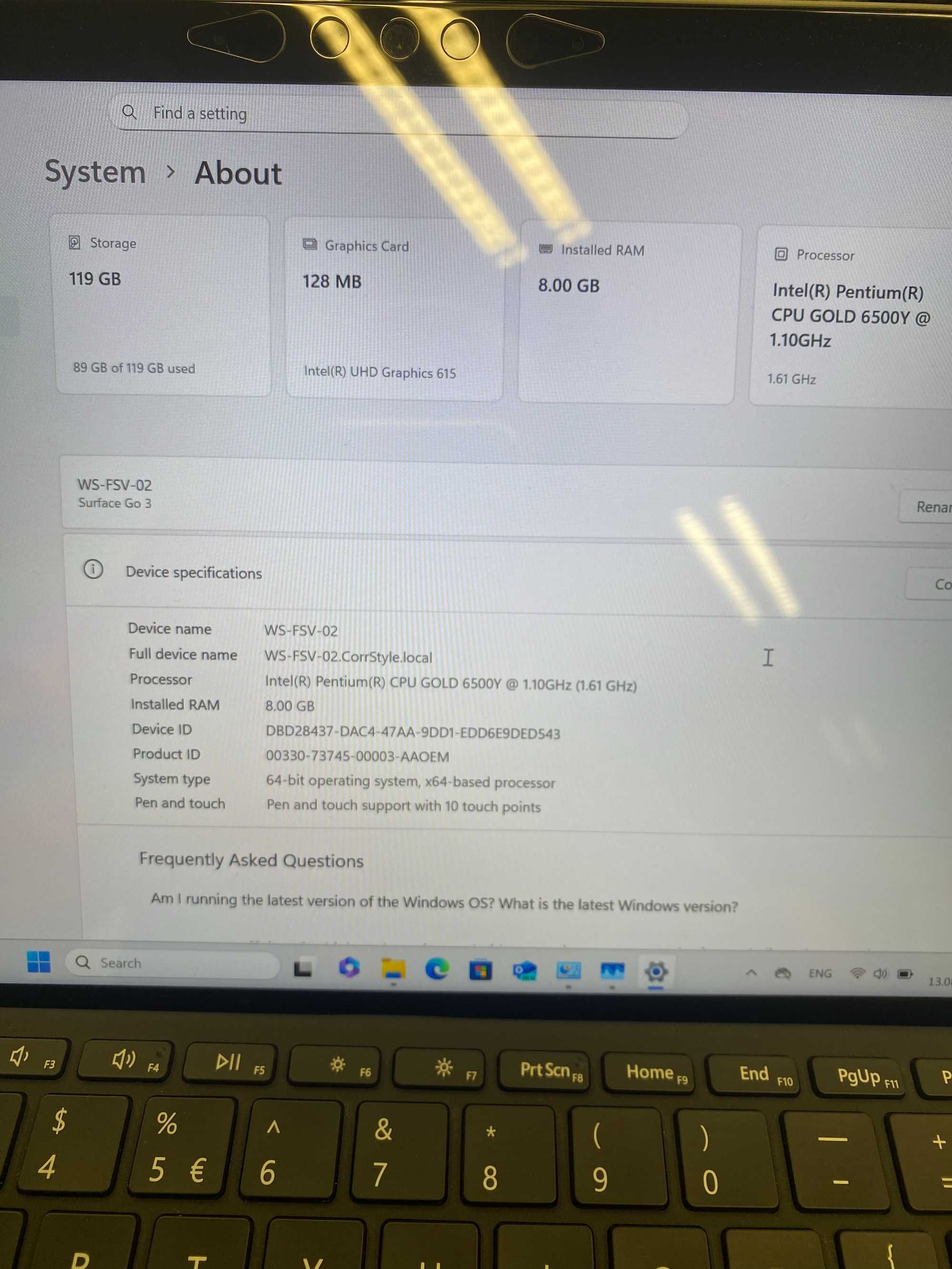 Таблет Microsoft Surface Go 3 - лицензиран win11Pro