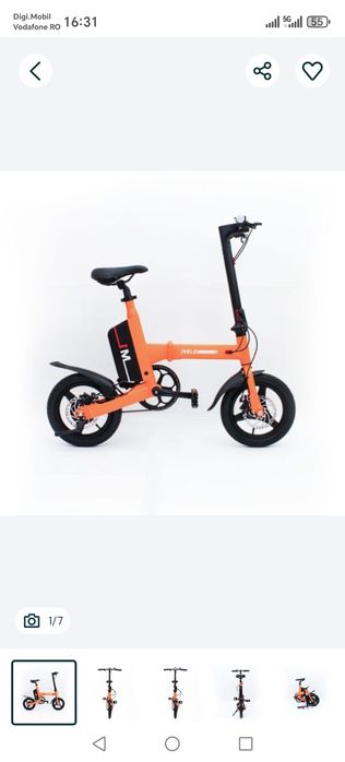 iVELO Bicicleta elec pliabila bat LG LI-ion 7.8Ah 50km,bluetooth porto